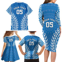 Custom Cook Islands Pukapuka Family Matching Long Sleeve Bodycon Dress and Hawaiian Shirt Polynesian Tribal Tattoo LT05 - Polynesian Pride
