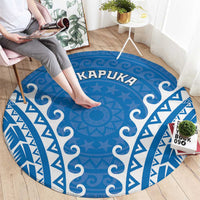 Custom Cook Islands Pukapuka Round Carpet Polynesian Tribal Tattoo