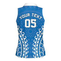 Custom Cook Islands Pukapuka Women Sleeveless Polo Shirt Polynesian Tribal Tattoo