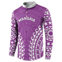 Custom Cook Islands Mangaia Button Sweatshirt Polynesian Tribal Tattoo