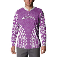 Custom Cook Islands Mangaia Button Sweatshirt Polynesian Tribal Tattoo