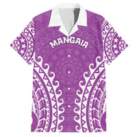 Custom Cook Islands Mangaia Family Matching Puletasi and Hawaiian Shirt Polynesian Tribal Tattoo LT05 Dad's Shirt - Short Sleeve Pink - Polynesian Pride