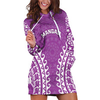 Custom Cook Islands Mangaia Hoodie Dress Polynesian Tribal Tattoo LT05 Pink - Polynesian Pride