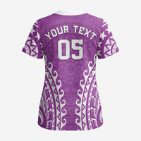 Custom Cook Islands Mangaia Scrub Top Polynesian Tribal Tattoo - Polynesian Pride