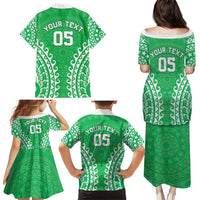 Custom Cook Islands Mitiaro Family Matching Puletasi and Hawaiian Shirt Polynesian Tribal Tattoo LT05 - Polynesian Pride