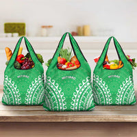 Cook Islands Mitiaro Grocery Bag Polynesian Tribal Tattoo LT05 3-pack One Size Green - Polynesian Pride