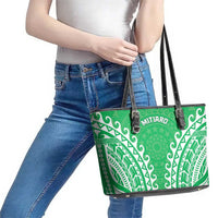 Cook Islands Mitiaro Leather Tote Bag Polynesian Tribal Tattoo LT05 - Polynesian Pride