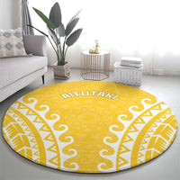 Custom Cook Islands Aitutaki Round Carpet Polynesian Tribal Tattoo