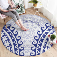 Custom Cook Islands Palmerston Round Carpet Polynesian Tribal Tattoo