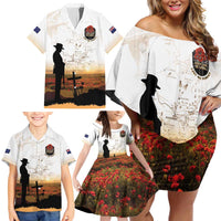 Australia And New Zealand ANZAC Day Family Matching Off Shoulder Short Dress and Hawaiian Shirt Battle Of Beersheba LT05 - Polynesian Pride