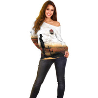 Australia And New Zealand ANZAC Day Off Shoulder Sweater Battle Of Beersheba LT05 - Polynesian Pride