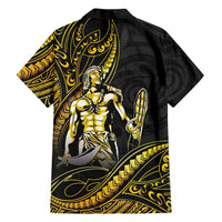 Filipinos Lapu Lapu Hero Family Matching Mermaid Dress and Hawaiian Shirt Gold Polynesian Tribal Tattoo LT05 - Polynesian Pride