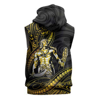 Filipinos Lapu Lapu Hero Sleeveless Zip Hoodie Gold Polynesian Tribal Tattoo LT05 - Polynesian Pride