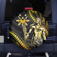 Filipinos Lapu Lapu Hero Spare Tire Cover Gold Polynesian Tribal Tattoo LT05 No hole Gold - Polynesian Pride