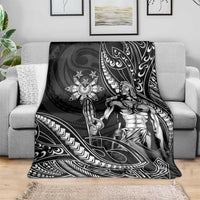 Filipinos Lapu Lapu Hero Blanket Black Polynesian Tribal Tattoo