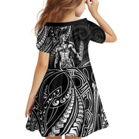 Filipinos Lapu Lapu Hero Family Matching Off The Shoulder Long Sleeve Dress and Hawaiian Shirt Black Polynesian Tribal Tattoo LT05 - Polynesian Pride