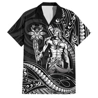 Filipinos Lapu Lapu Hero Family Matching Off The Shoulder Long Sleeve Dress and Hawaiian Shirt Black Polynesian Tribal Tattoo LT05 Dad's Shirt - Short Sleeve Black - Polynesian Pride