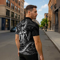Filipinos Lapu Lapu Hero Zipper Polo Shirt Black Polynesian Tribal Tattoo LT05 - Polynesian Pride