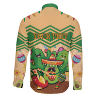 Personalised Hawaii Cinco De Mayo Family Matching Off The Shoulder Long Sleeve Dress and Hawaiian Shirt Funny Style