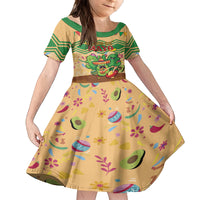 Personalised Hawaii Cinco De Mayo Family Matching Tank Maxi Dress and Hawaiian Shirt Funny Style LT05 Daughter's Dress Brown - Polynesian Pride