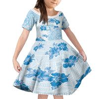 Happy Fiji Girmit Day Kid Short Sleeve Dress Fijian Tapa With Mandala Pattern