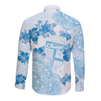 Happy Fiji Girmit Day Long Sleeve Button Shirt Fijian Tapa With Mandala Pattern
