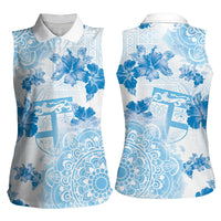 Happy Fiji Girmit Day Women Sleeveless Polo Shirt Fijian Tapa With Mandala Pattern LT05 - Polynesian Pride