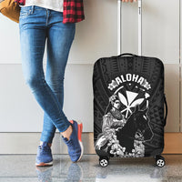 Hawaii King Kamehameha Day Parade Luggage Cover With Pa'u Riders Plumeria Kakau Tribal Pattern
