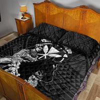 Hawaii King Kamehameha Day Parade Quilt Bed Set With Pa'u Riders Plumeria Kakau Tribal Pattern