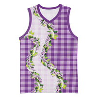 Violet Hawaii Palaka Basketball Jersey Maile Pikake Honohono Orchid Lei LT05 Unisex Violet - Polynesian Pride