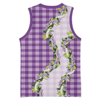 Violet Hawaii Palaka Basketball Jersey Maile Pikake Honohono Orchid Lei LT05 - Polynesian Pride