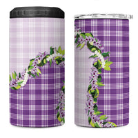 Violet Hawaii Palaka 4 in 1 Can Cooler Tumbler Maile Pikake Honohono Orchid Lei LT05 One Size: 16 oz Violet - Polynesian Pride