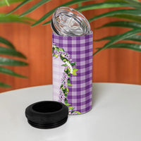 Violet Hawaii Palaka 4 in 1 Can Cooler Tumbler Maile Pikake Honohono Orchid Lei LT05 - Polynesian Pride