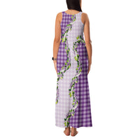 Violet Hawaii Palaka Family Matching Tank Maxi Dress and Hawaiian Shirt Maile Pikake Honohono Orchid Lei LT05 - Polynesian Pride