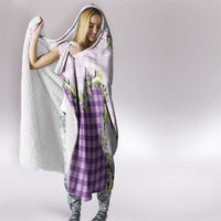 Violet Hawaii Palaka Hooded Blanket Maile Pikake Honohono Orchid Lei