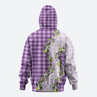 Violet Hawaii Palaka Hoodie Maile Pikake Honohono Orchid Lei