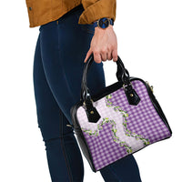 Violet Hawaii Palaka Shoulder Handbag Maile Pikake Honohono Orchid Lei