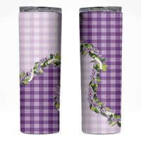 Violet Hawaii Palaka Skinny Tumbler Maile Pikake Honohono Orchid Lei LT05 Violet - Polynesian Pride
