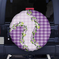 Violet Hawaii Palaka Spare Tire Cover Maile Pikake Honohono Orchid Lei LT05 No hole Violet - Polynesian Pride