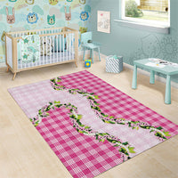 Pink Hawaii Palaka Area Rug Maile Pikake Honohono Orchid Lei
