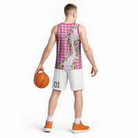 Pink Hawaii Palaka Basketball Jersey Maile Pikake Honohono Orchid Lei LT05 - Polynesian Pride