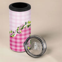 Pink Hawaii Palaka 4 in 1 Can Cooler Tumbler Maile Pikake Honohono Orchid Lei LT05 - Polynesian Pride