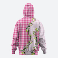 Pink Hawaii Palaka Hoodie Maile Pikake Honohono Orchid Lei LT05 - Polynesian Pride