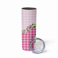 Pink Hawaii Palaka Skinny Tumbler Maile Pikake Honohono Orchid Lei LT05 - Polynesian Pride