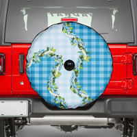 Blue Hawaii Palaka Spare Tire Cover Maile Pikake Honohono Orchid Lei LT05 - Polynesian Pride