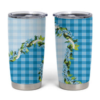 Blue Hawaii Palaka Tumbler Cup Maile Pikake Honohono Orchid Lei