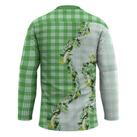 Green Hawaii Palaka Hockey Jersey Maile Pikake Honohono Orchid Lei LT05 - Polynesian Pride