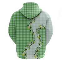 Green Hawaii Palaka Hoodie Maile Pikake Honohono Orchid Lei LT05 - Polynesian Pride