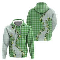 Green Hawaii Palaka Hoodie Maile Pikake Honohono Orchid Lei LT05 - Polynesian Pride
