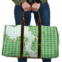 Green Hawaii Palaka Travel Bag Maile Pikake Honohono Orchid Lei LT05 Green - Polynesian Pride